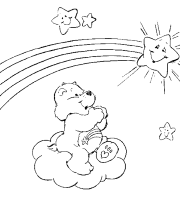A coloring page of care bears